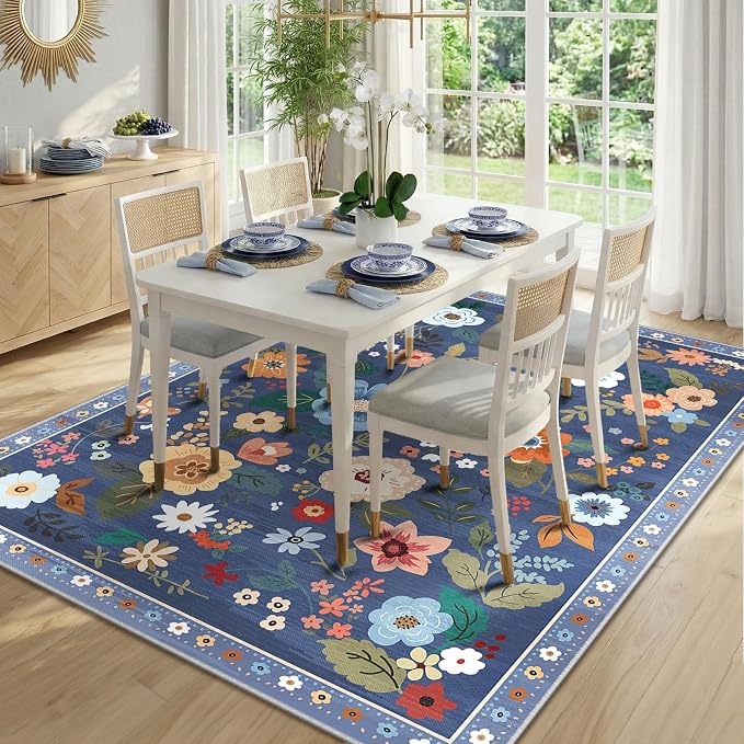 RELEANY Floral 3x5 Area Rugs Washable Print Boho Cute Carpet Non Slip Flower - Image 6