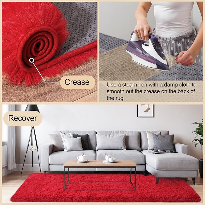 Mugorn Area Rugs 9x12 Living Room, Soft Carpet Shag Kids Room Rug, Non-Slip - Image 2
