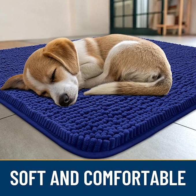 Smiry Dog Door Mat for Muddy Paws 48x30, Absorbent Dirt Trapper, Non-Slip - Image 2