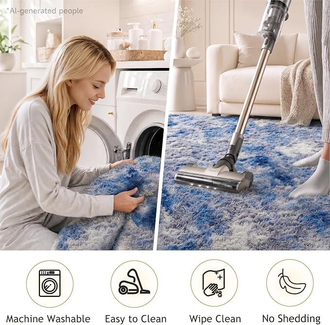 Ophanie Blue and Gray Area Rugs - Image 6