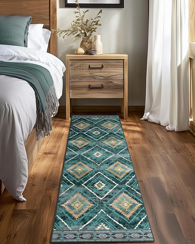 BESTSWEETIE Area Rug 2x10 Rug Machine Washable Non-Slip Low Pile Print Pattern - Image 2