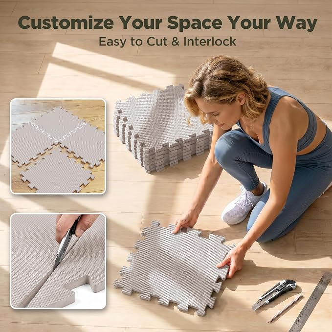 AIRHOP 18 PCS Gym Floor Mat, EVA Foam Puzzle Gym Mat, High-Density Interlocking - Image 6