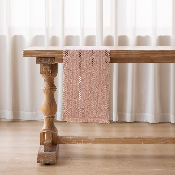 Keketoarrange Boho Macrame Table Runner 12x108 Inch | Woven Burlap Rustic - Image 7