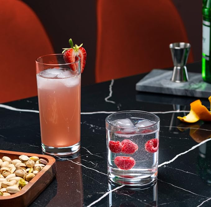 Everyday Drinking Glasses Set of 8 Drinkware Hurricane Glasses, Kitchen Glasses - Image 2