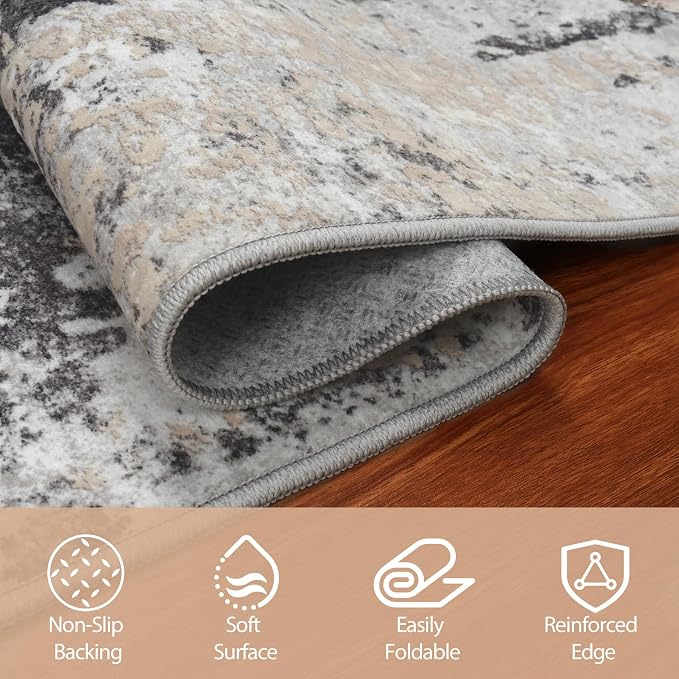 5x8 Area Rugs for Living Room Rug Washable: Abstract Rug for Dining Room - Image 4