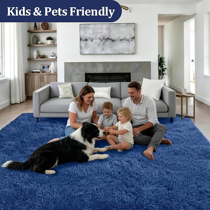 Fluffy Area Rugs 9x12 Living Room Bedroom: Ultra Soft Shag Rug Upgrade Non-Slip - Image 4