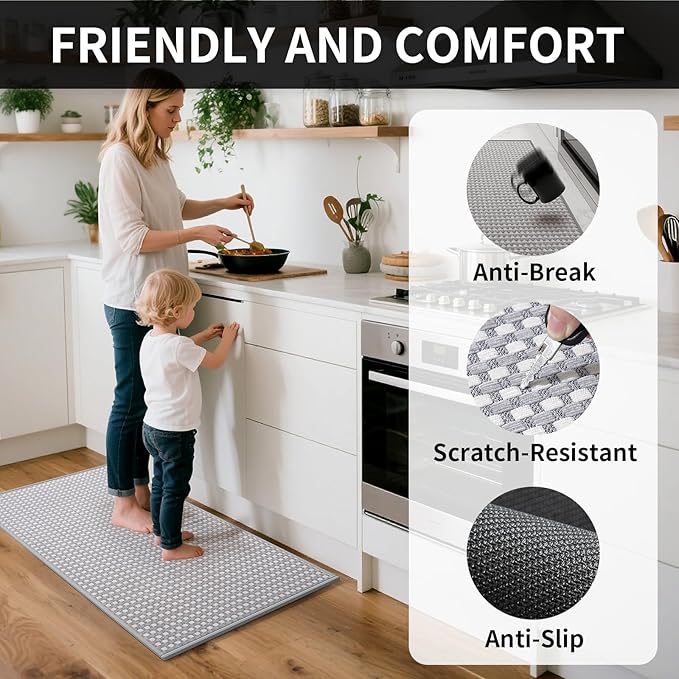 YDKGL Kitchen Rugs Mat Non Slip Washable, Super Absorbent Kitchen Mats - Image 3