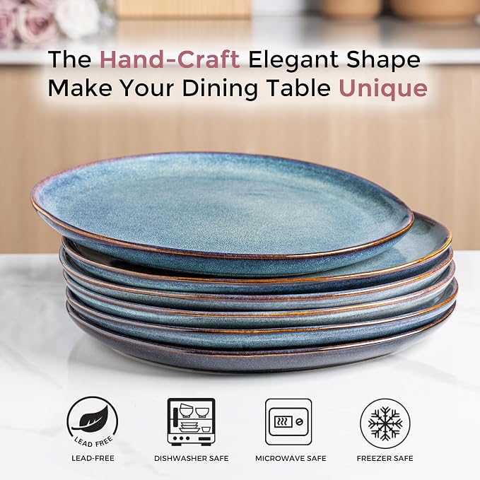 AmorArc Ceramic Dinner Plates Set of 6, 10.5 Inch Stoneware Plates Set | - Image 3