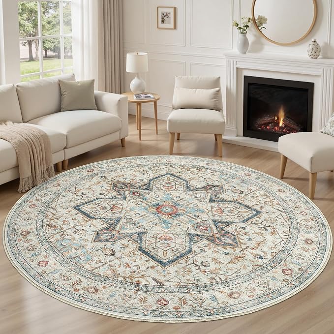 Tortania 6' Round Area Rug Living Room Rugs - Image 4