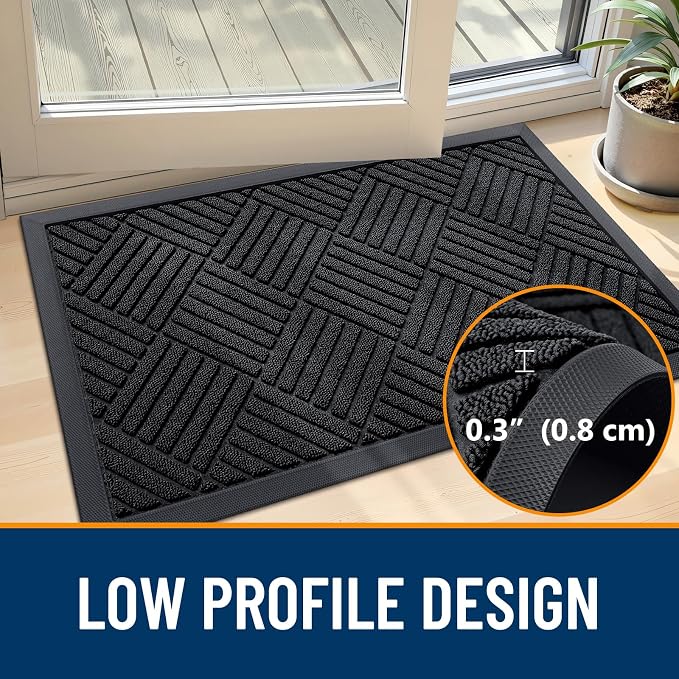 OLANLY Front Door Mat Outside Entrance 59x23, Heavy Duty Sturdy Natural Rubber - Image 4