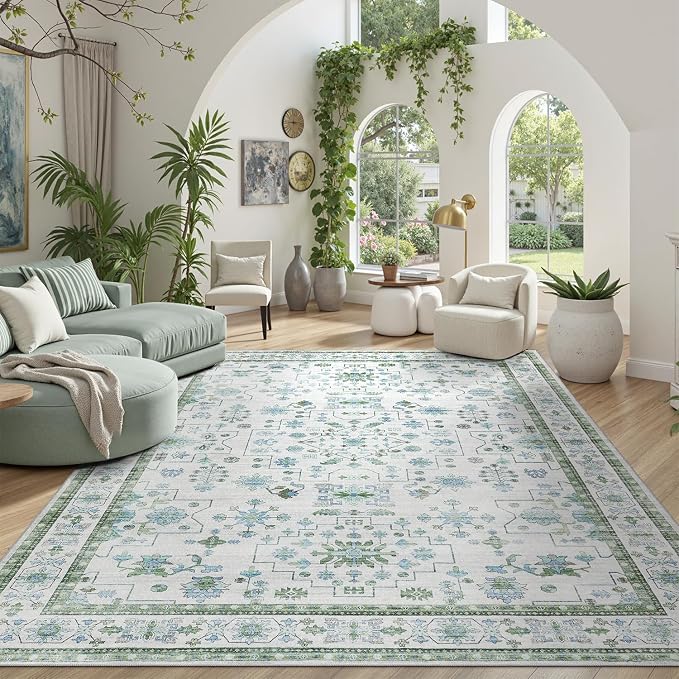 DCX Green 9x12 Rug, Kid & Pet Friendly - Image 7
