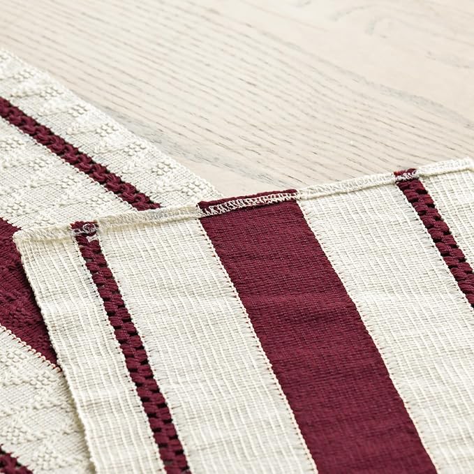 Artoid Mode Red Rustic Woven Table Runner 12x90 Inch | Holiday Farmhouse - Image 7