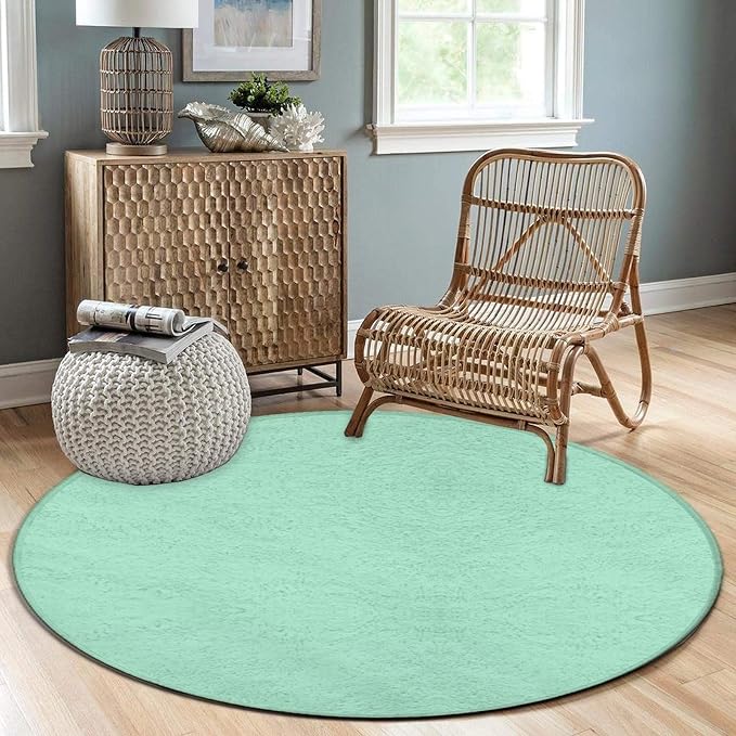 Home Decor Non Slip Kitchen Office Circle Rug, Machine Washable Modern Round - Image 3