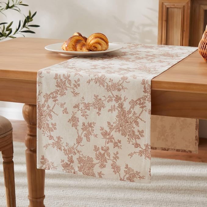 French Pastoral Farmhouse Table Runners, 13x72 Inch Terracota | 100% Organic - Image 7