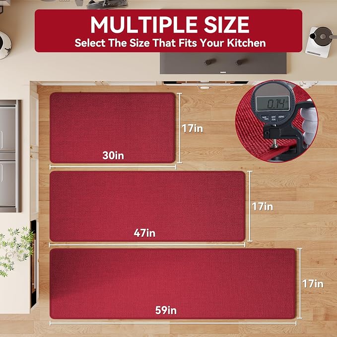 YDKGL Kitchen Rugs and Mats Non Skid Washable Set of 2 PCS, Absorbent Runner - Image 2