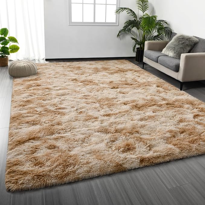 Deerhoo Shag Area Rug, 4 X 6 Tie-Dyed Plush Fuzzy Rugs by Deerhoo
