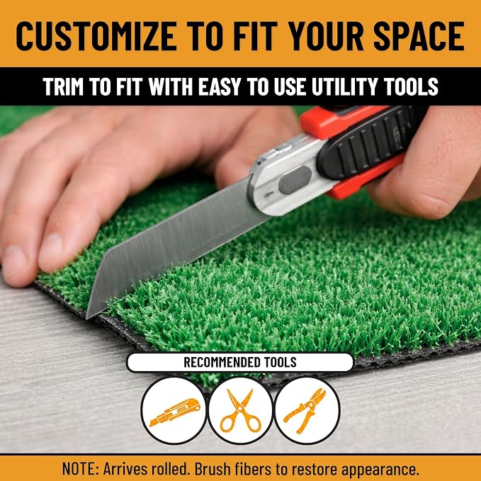 Ottomanson Artificial Grass Runner Lite 22" x 6', Fake Grass - Image 8