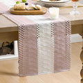 Artoid Mode Pink Farmhouse Woven Table Runner 12x108 Inch | Seasonal Holiday by ArtoidMode