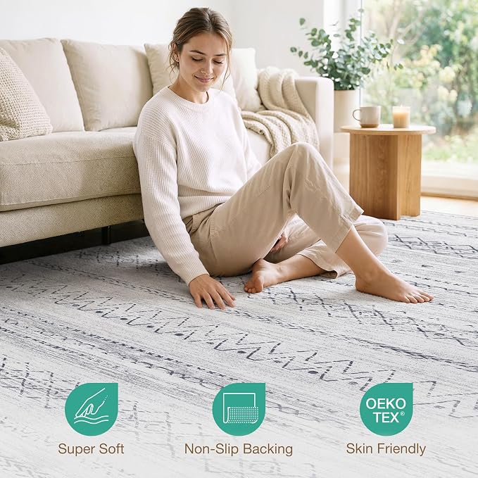 cotiled 12x15 Area Rugs Living Room Rug: Washable Boho Rugs - Image 4