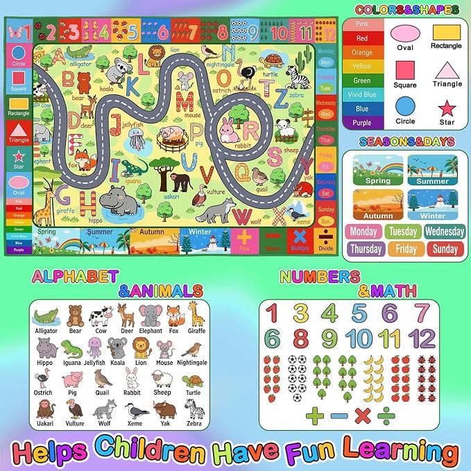 Kids Rugs for Playroom 6x9 Feet, Educational Area Rug - Image 3