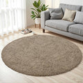 Gray Camel Round Fluffy Rug 5ft, Soft Bedroom Circle Rugs Mats by Unknown