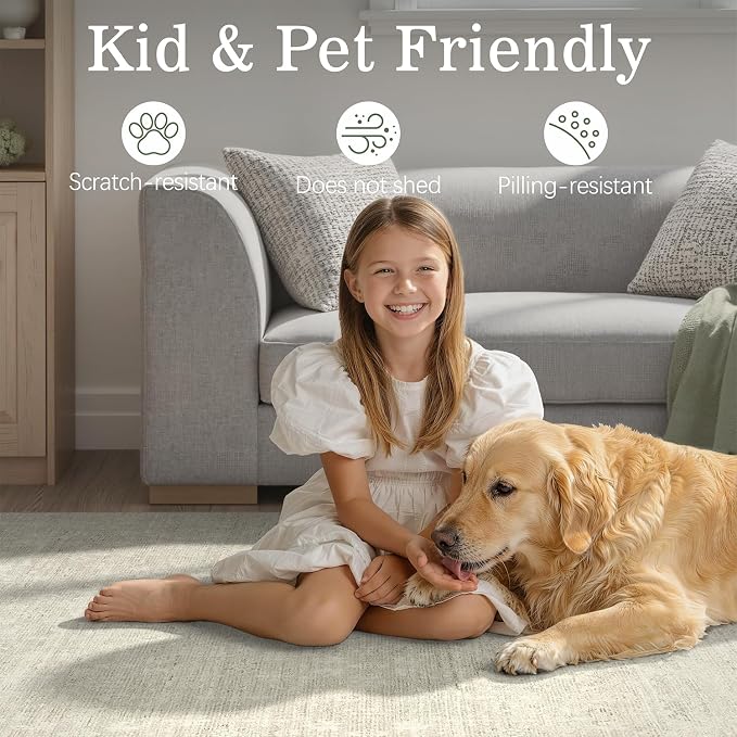 DCX 5x7 Beige Rug, Kid & Pet Friendly - Image 6