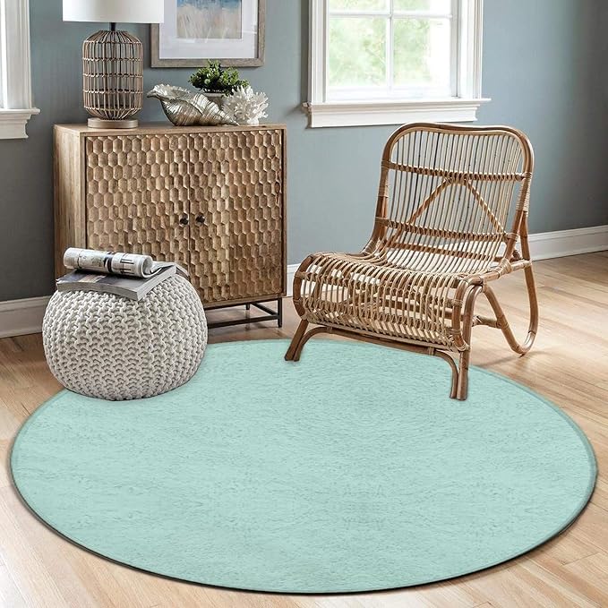 Room Sofa Yoga Soft Round Carpet, Home Decor Non Slip Kitchen Office Circle Rug - Image 3