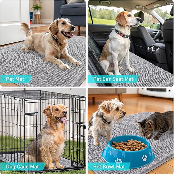 OLANLY Dog Door Mat for Muddy Paws 40x24, Absorbs Moisture and Dirt, Absorbent - Image 7