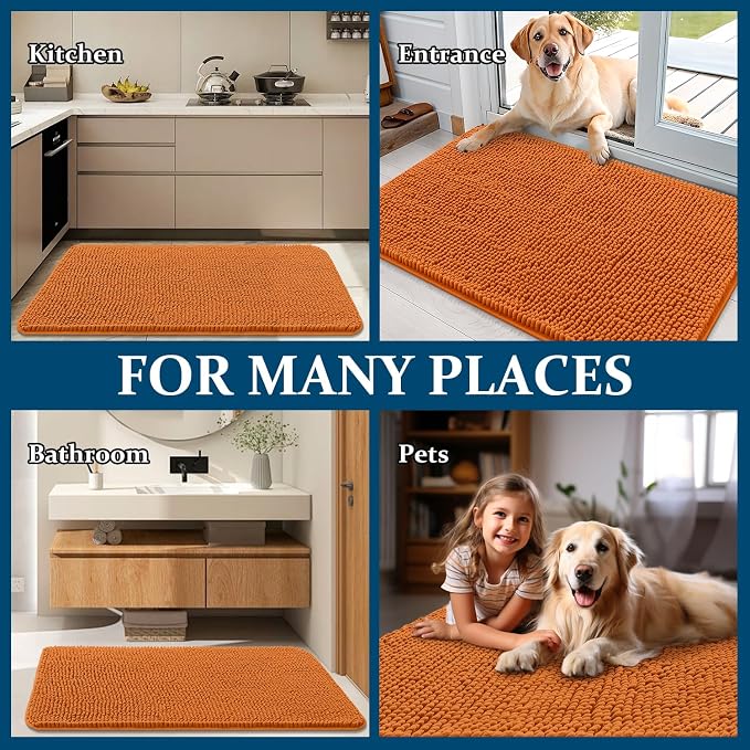 OLANLY Dog Door Mat for Muddy Paws 59x35, Absorbs Moisture and Dirt, Absorbent - Image 8