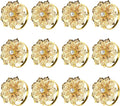 KPOSIYA Flower Napkin Rings Holder Metal Gold Napkin Rings Set of 12 by KPOSIYA
