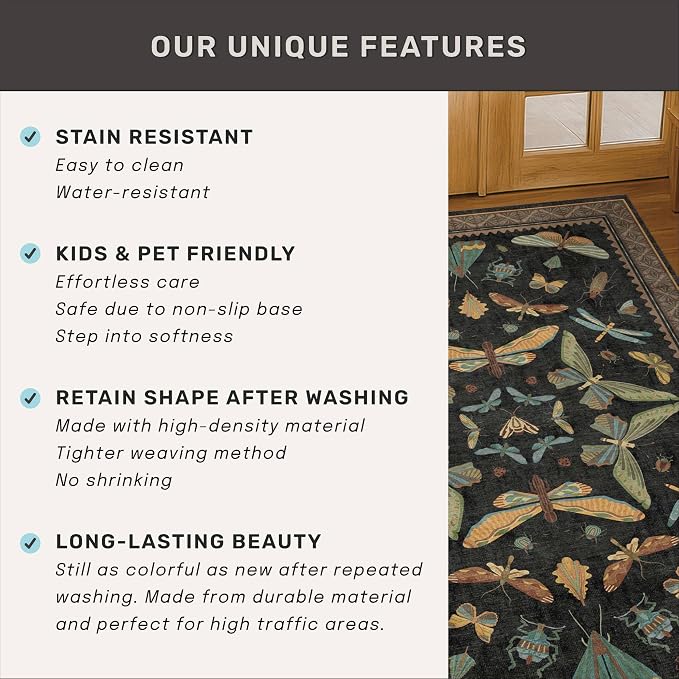 Black Boho 5ft Round Throw Rugs - Image 6