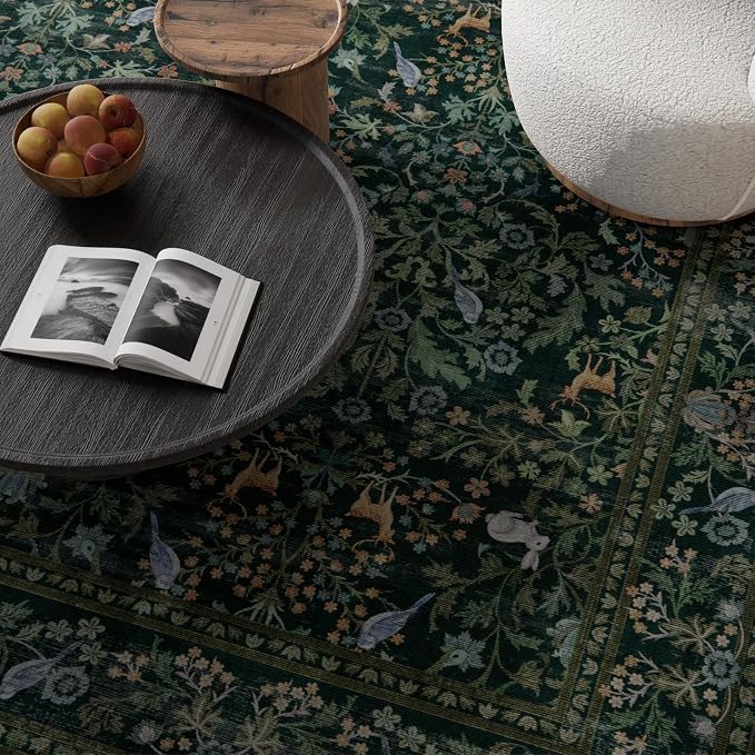 8x10 Area Rugs for Living Room: Washable Rug Vintage Rugs Stain Resistant Non - Image 3