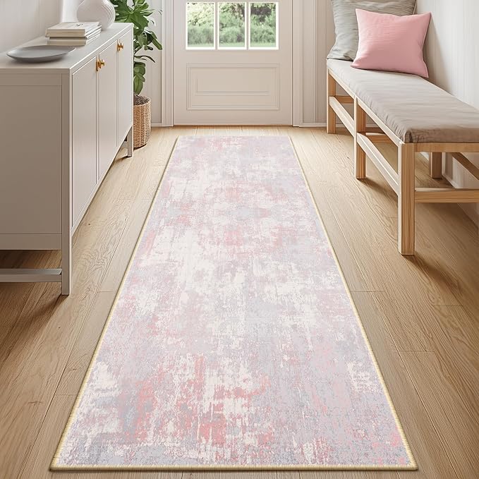 RELEANY Washable Area Rugs 2'x8' Non-Slip Modern Abstract Soft - Image 7
