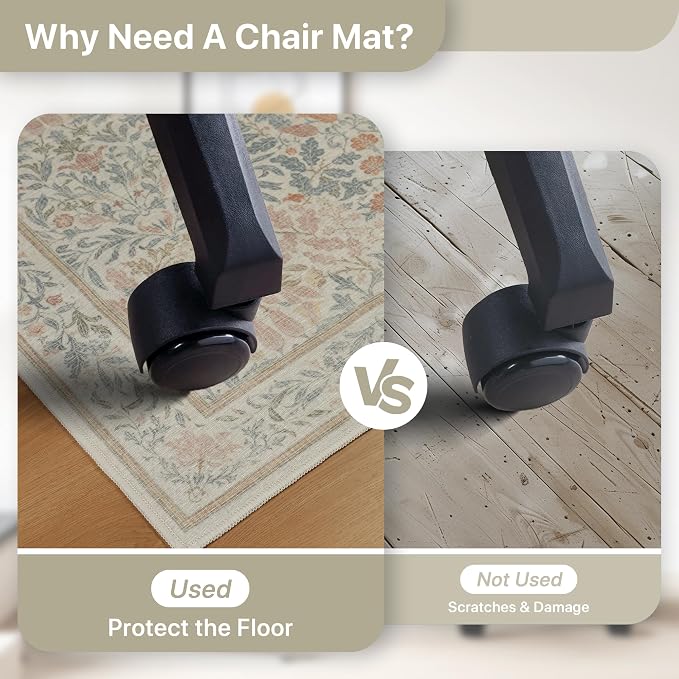 36"x60" Office Chair Mat for Hardwood Tile Floor, Under Desk Carpet Protector - Image 4