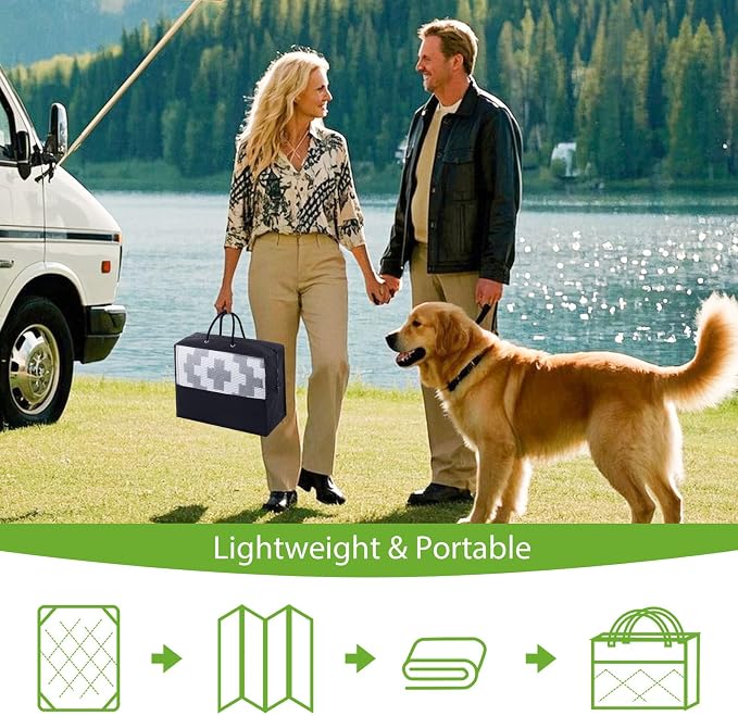 Smiry Waterproof Outdoor Rug 9X18 ft, Reversible Plastic Straw Patio Camping - Image 5