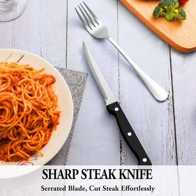 48 Pcs Silverware Set with Steak Knives - Image 5