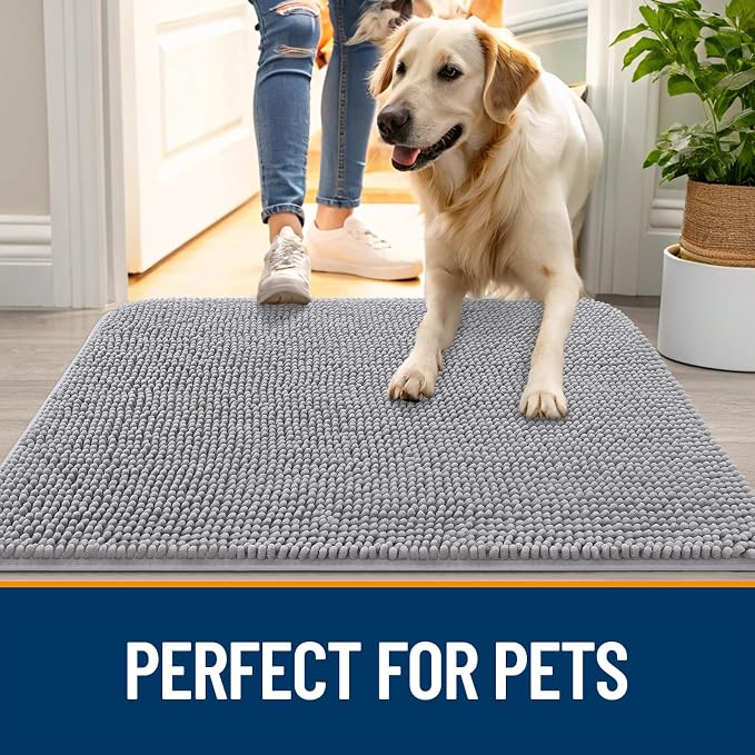OLANLY Dog Door Mat for Muddy Paws 54x24, Absorbs Moisture and Dirt, Absorbent - Image 6