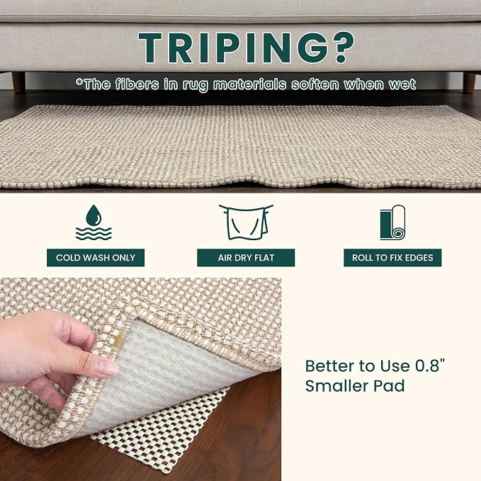 KOZYFLY Washable 5x7 Living Room Rug, Non Slip Woven Area Rugs, Braided Floor - Image 7