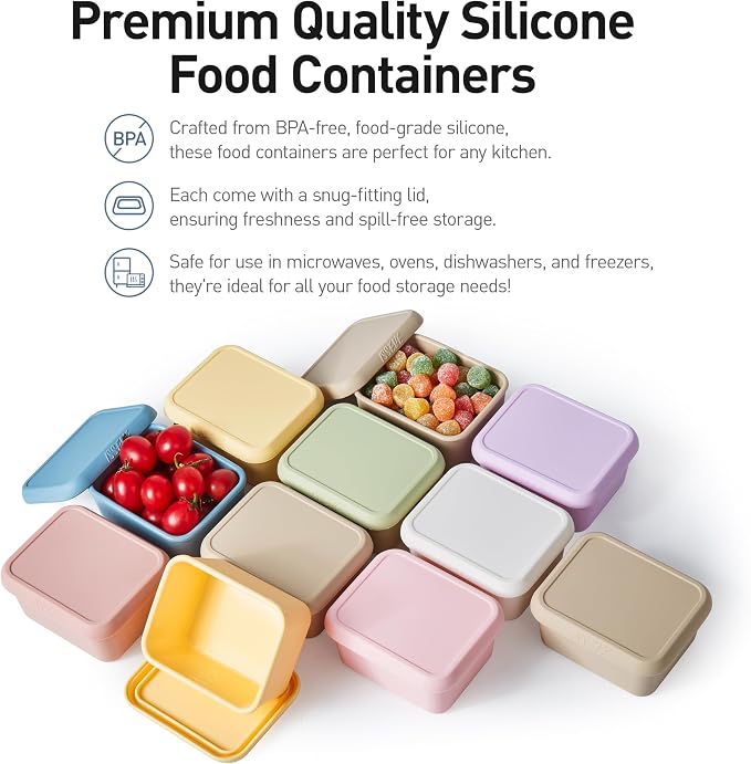 ISSEVE 4Pack 8oz Silicone Snack Containers - Image 9