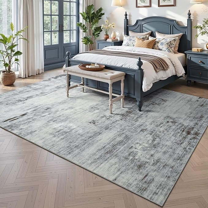 Toneed Abstract Area Rug 6x9 Modern Washable Rug Soft Non Slip Rug Low Pile - Image 2