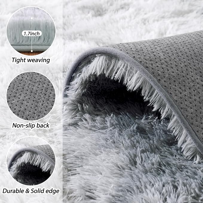Area Rugs for Living Room 6x9, Ultra Soft Fluffy Rug for Bedroom, Modern Shaggy - Image 5