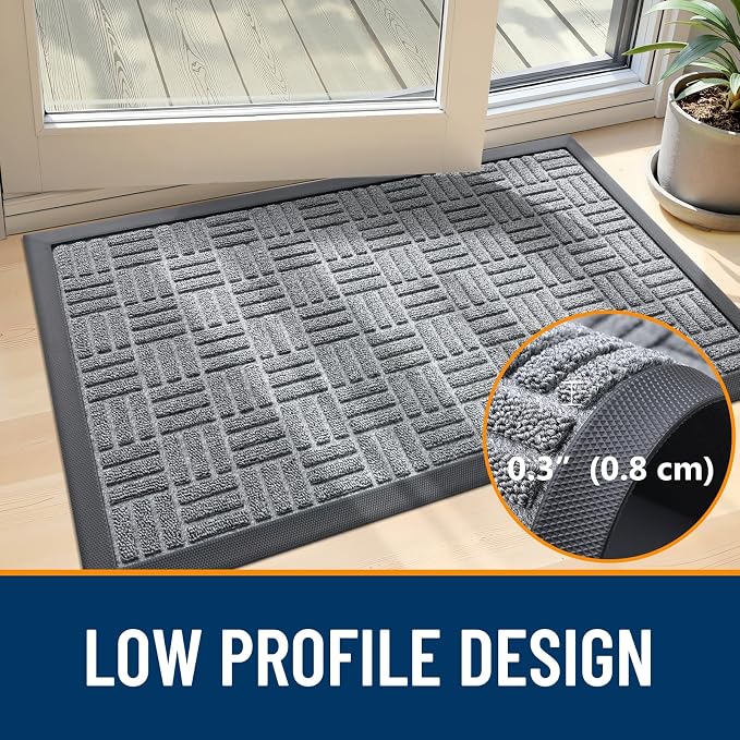 OLANLY Front Door Mat Outside Entrance 71x23, Heavy Duty Sturdy Natural Rubber - Image 4