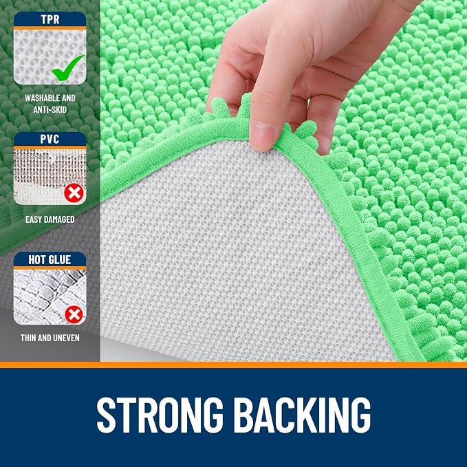 OLANLY Small Bathroom Rugs 24x16, Extra Soft Absorbent Chenille Bath Rugs - Image 6