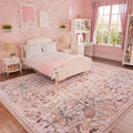 AMTOVO 6x9 Washable Area Rugs for Living Room, Non-Slip Colorful Floral rug by AMTOVO
