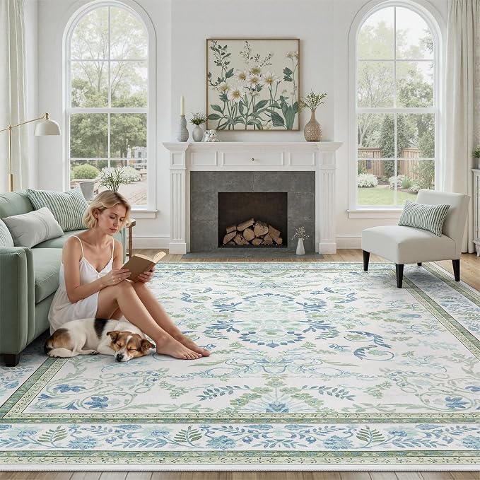 DCX Green 9x12 Rug, Kid & Pet Friendly - Image 5