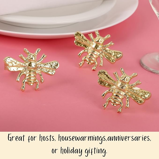 ALPHA Living HOME 12 Pcs Bee Napkin Rings - Image 2