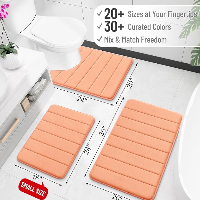 OLANLY Memory Foam Bath Mat 36x24, Super Soft Absorbent Bathroom Rugs, Quick Dry - Image 2