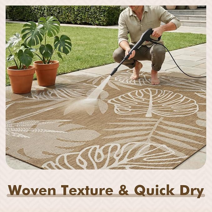 MontVoo-Outdoor Rug-Patio Rug 8x10 ft Polypropylene Indoor Outdoor Rugs Outdoor - Image 5