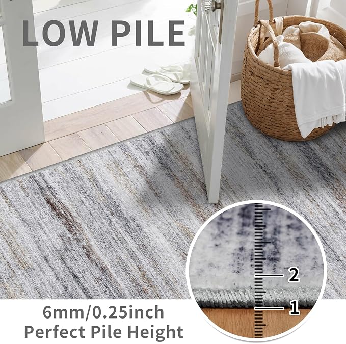 2x12 Washable Runner Rugs for Hallway: Long Abstract Runners for Entryway - Image 3