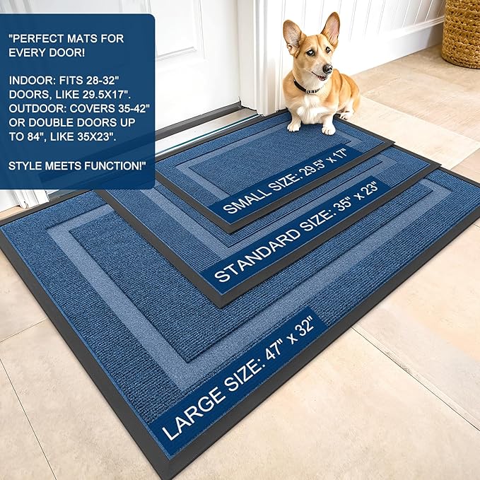 OLANLY Front Door Mat Indoor Outdoor Entrance, Waterproof All-Season, - Image 3